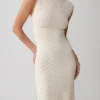 Milasandra Pleated Knit Dress – Ivory Milasandra Pleated Knit Dress – Ivory