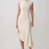 Milasandra Pleated Knit Dress – Ivory Milasandra Pleated Knit Dress – Ivory