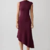 Milasandra Pleated Knit Dress – Plum