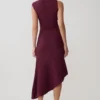 Milasandra Pleated Knit Dress – Plum
