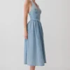 Miller Denim Halter Midi Dress – Classic Blue Miller Denim Halter Midi Dress – Classic Blue