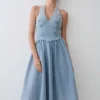 Miller Denim Halter Midi Dress – Classic Blue Miller Denim Halter Midi Dress – Classic Blue