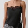 Miriam Satin & Lace Camisole – Black