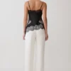 Miriam Satin & Lace Camisole – Black