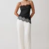 Miriam Satin & Lace Camisole – Black