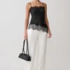 Miriam Satin & Lace Camisole – Black