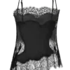 Miriam Satin & Lace Camisole – Black