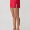 Misty Mid Rise Knit Mini Skirt – Red Misty Mid Rise Knit Mini Skirt – Red
