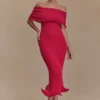 Molly Off Shoulder Knit Midi Dress – Raspberry Molly Off Shoulder Knit Midi Dress – Raspberry
