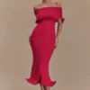 Molly Off Shoulder Knit Midi Dress – Raspberry Molly Off Shoulder Knit Midi Dress – Raspberry