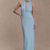Nadine Halter Chiffon Maxi Dress – Blue