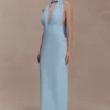 Nadine Halter Chiffon Maxi Dress – Blue