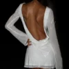 Nala Sequin Mini Dress – White Nala Sequin Mini Dress – White