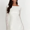 Nala Sequin Mini Dress – White Nala Sequin Mini Dress – White