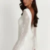 Nala Sequin Mini Dress – White Nala Sequin Mini Dress – White