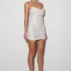 Nala Strapless Sequin Mini Dress – White Nala Strapless Sequin Mini Dress – White