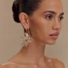 Naomi Acrylic Flower Earring – Gold Naomi Acrylic Flower Earring – Gold