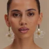 Naomi Acrylic Flower Earring – Gold Naomi Acrylic Flower Earring – Gold