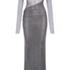 Nash Diamante Off Shoulder Maxi Dress – Gunmetal Nash Diamante Off Shoulder Maxi Dress – Gunmetal