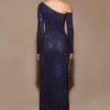 Nash Diamante Off Shoulder Maxi Dress – Navy Nash Diamante Off Shoulder Maxi Dress – Navy