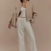 Rudy Suede Bomber Jacket – Sand