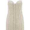 Naveena Embellished Mini Dress – Silver