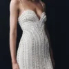 Naveena Embellished Mini Dress – Silver