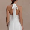 Nelly Halter Neck Cotton Mini Dress – White
