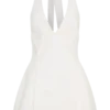 Nelly Halter Neck Cotton Mini Dress – White