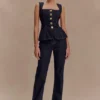Janine High Waisted Straight Leg Jeans – Washed Indigo Blue