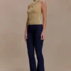 Nikki Lurex Top With Hardware – Gold