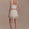 Nina Lace And Satin Mini Skirt – Ivory Nina Lace And Satin Mini Skirt – Ivory