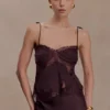 Nina Satin And Lace Camisole – Chocolate
