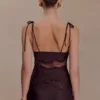 Nina Satin And Lace Camisole – Chocolate