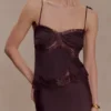 Nina Satin And Lace Camisole – Chocolate