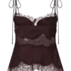Nina Satin And Lace Camisole – Chocolate