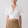 Noelia Tie Back Short Sleeve Shirt – White