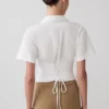 Noelia Tie Back Short Sleeve Shirt – White