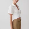 Noelia Tie Back Short Sleeve Shirt – White