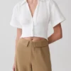 Noelia Tie Back Short Sleeve Shirt – White