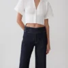 Noelia Tie Back Short Sleeve Shirt – White