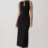 Norah Sleeveless Crepe Midi Dress – Black Norah Sleeveless Crepe Midi Dress – Black