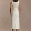 Norah Sleeveless Crepe Midi Dress – Ivory Norah Sleeveless Crepe Midi Dress – Ivory