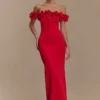 Nova Ruffle Off Shoulder Maxi Dress – Ruby