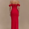 Nova Ruffle Off Shoulder Maxi Dress – Ruby