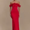 Nova Ruffle Off Shoulder Maxi Dress – Ruby