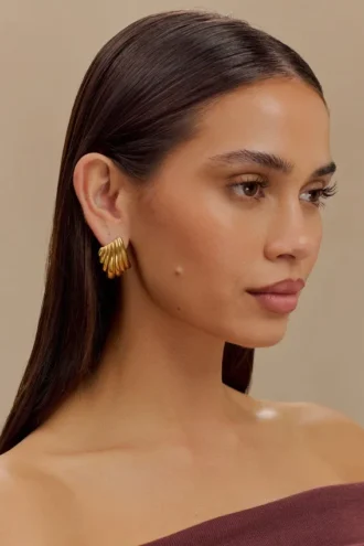 Olympia Textured Square Earrings – Gold Olympia Textured Square Earrings – Gold
