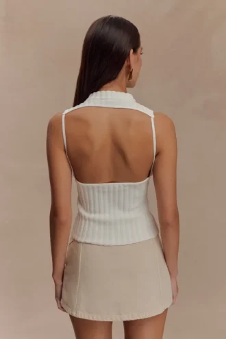 Oona Turtle Neck Knit Top – Ivory