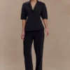 Opal Puff Sleeve Suiting Top – Black Opal Puff Sleeve Suiting Top – Black