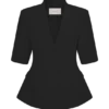 Opal Puff Sleeve Suiting Top – Black Opal Puff Sleeve Suiting Top – Black